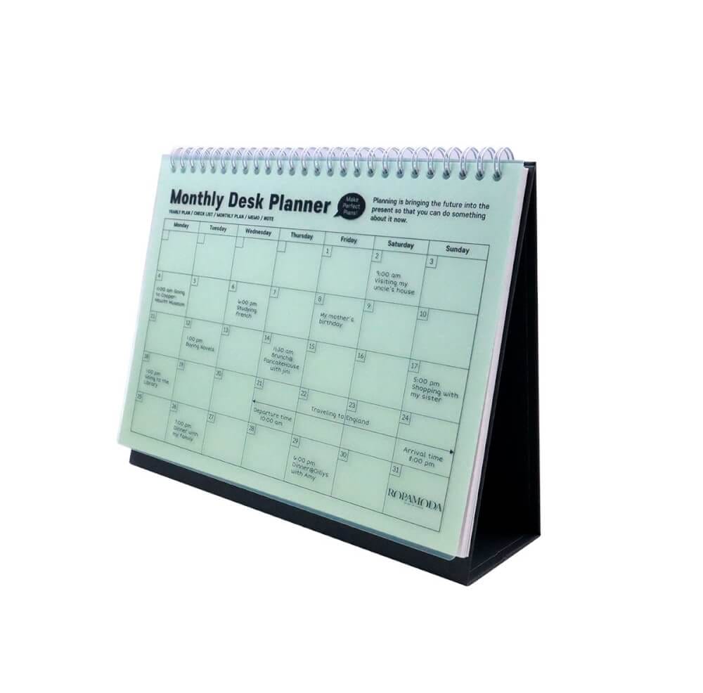 สมุดแพลนเนอร์แบบตั้งโต๊ะ Ropamoda month Desk planner สีเขียว
